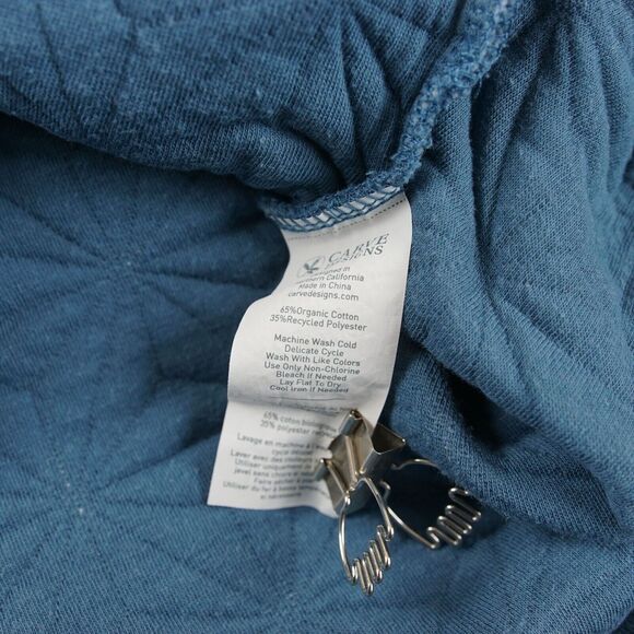 Carve Designs Quilted Milford Blue High Neck Tunic Sweater Thumbholes Womens S - Picture 5 of 9